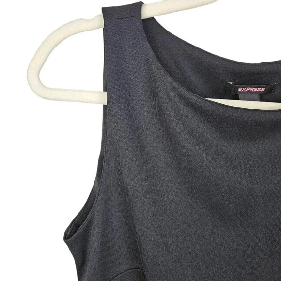 Express Black Cream Asymmetrical Color Block‎ Sleeveless Sheath Dress Size 6 - Picture 3 of 10